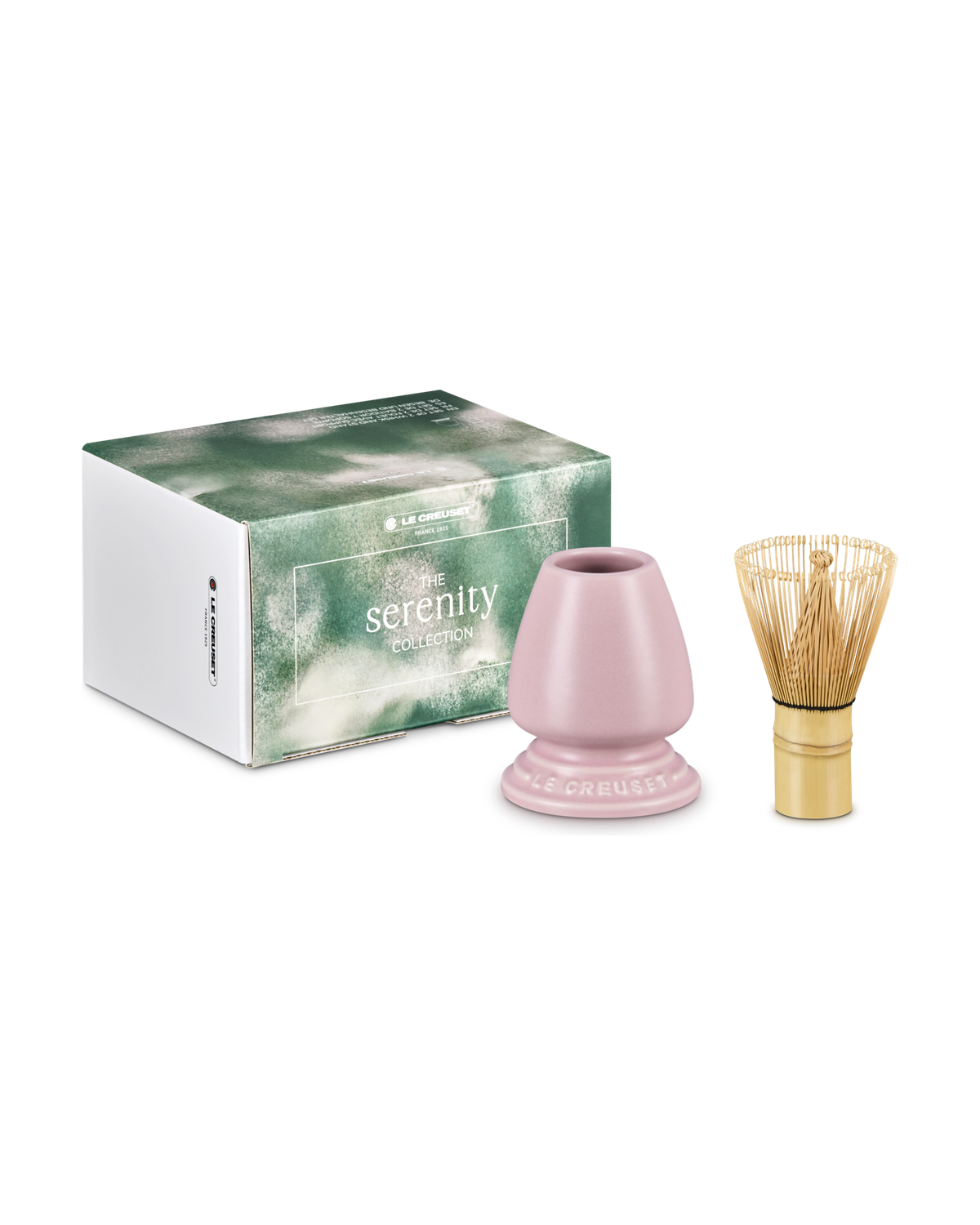 Le Creuset Stoneware Serenity Matcha Whisk and Stand Set – Sugar Pink