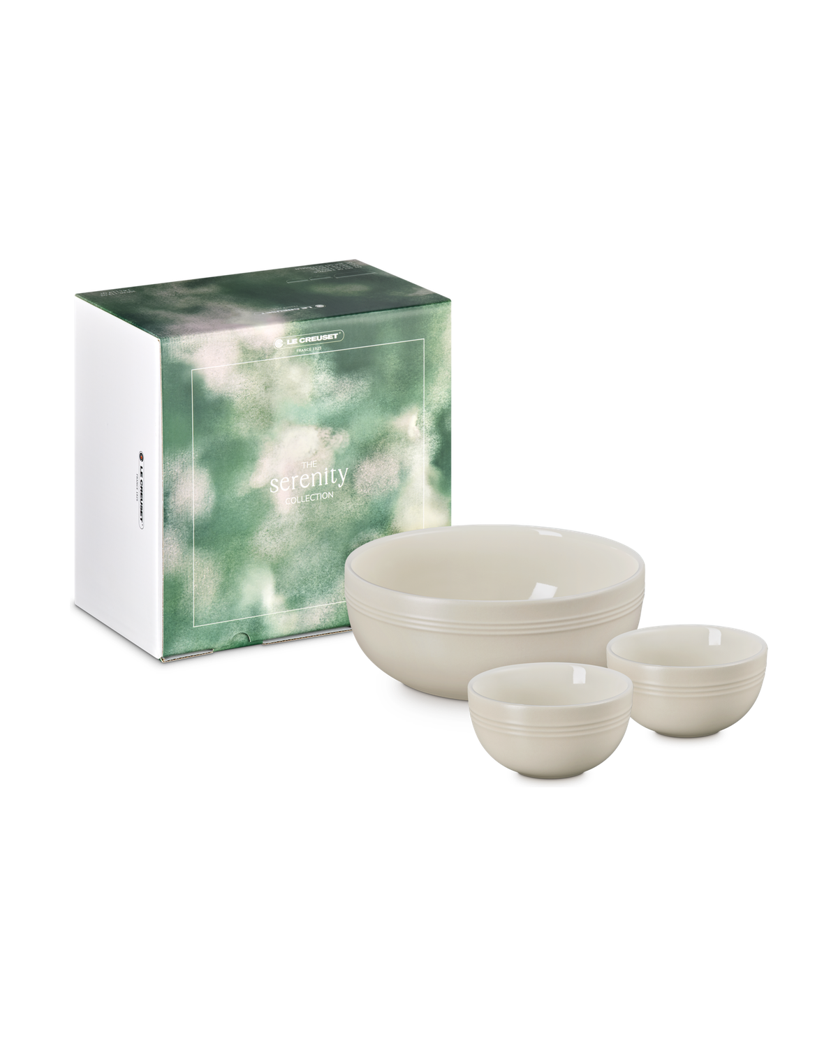 Le Creuset Stoneware Serenity Set of 3 Serving Bowls – Brioche