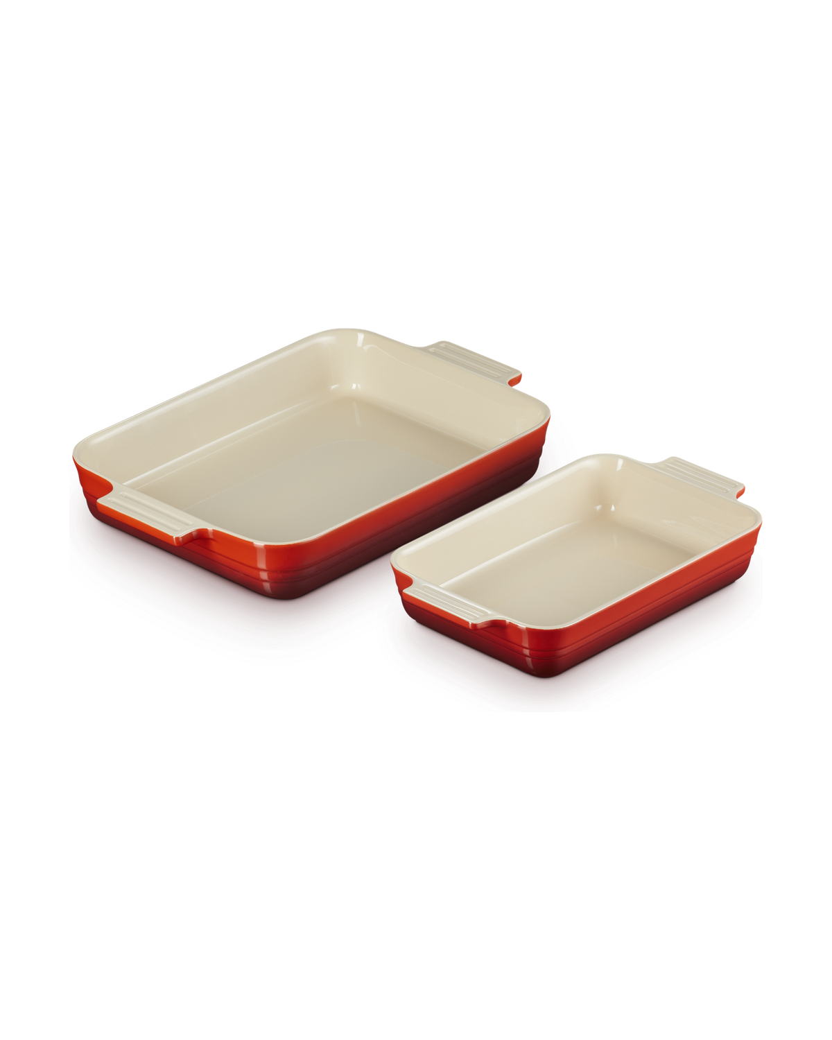 Le Creuset Stoneware Set of 2 Classic Rectangular Dishes (25-32cm) – Cerise