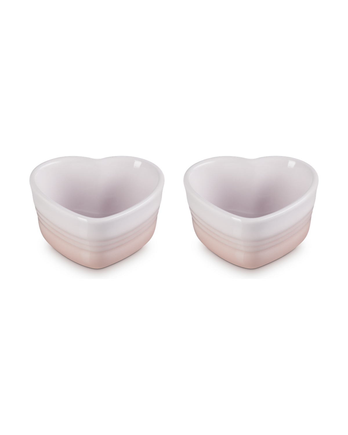 Le Creuset Stoneware Set of 2 Heart Ramekins – Shell Pink