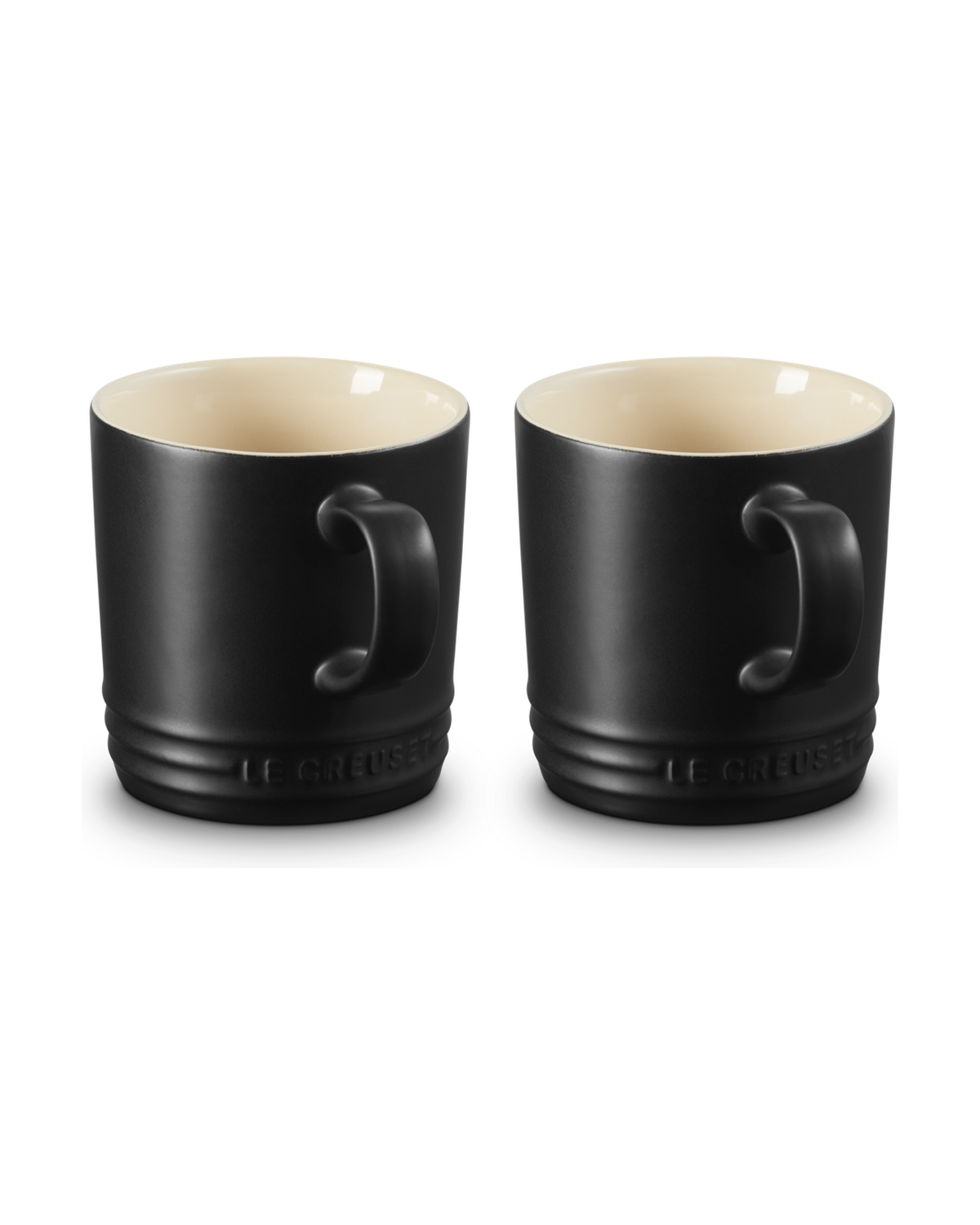Le Creuset Stoneware Set of 2 Mugs – Satin black