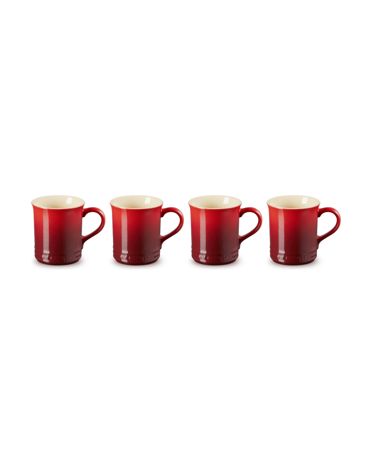 Le Creuset Stoneware Set of 4 Coffee Mugs – Cerise