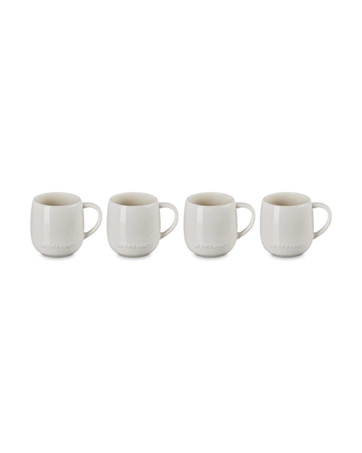 Le Creuset Stoneware Set of 4 Mugs – Creme