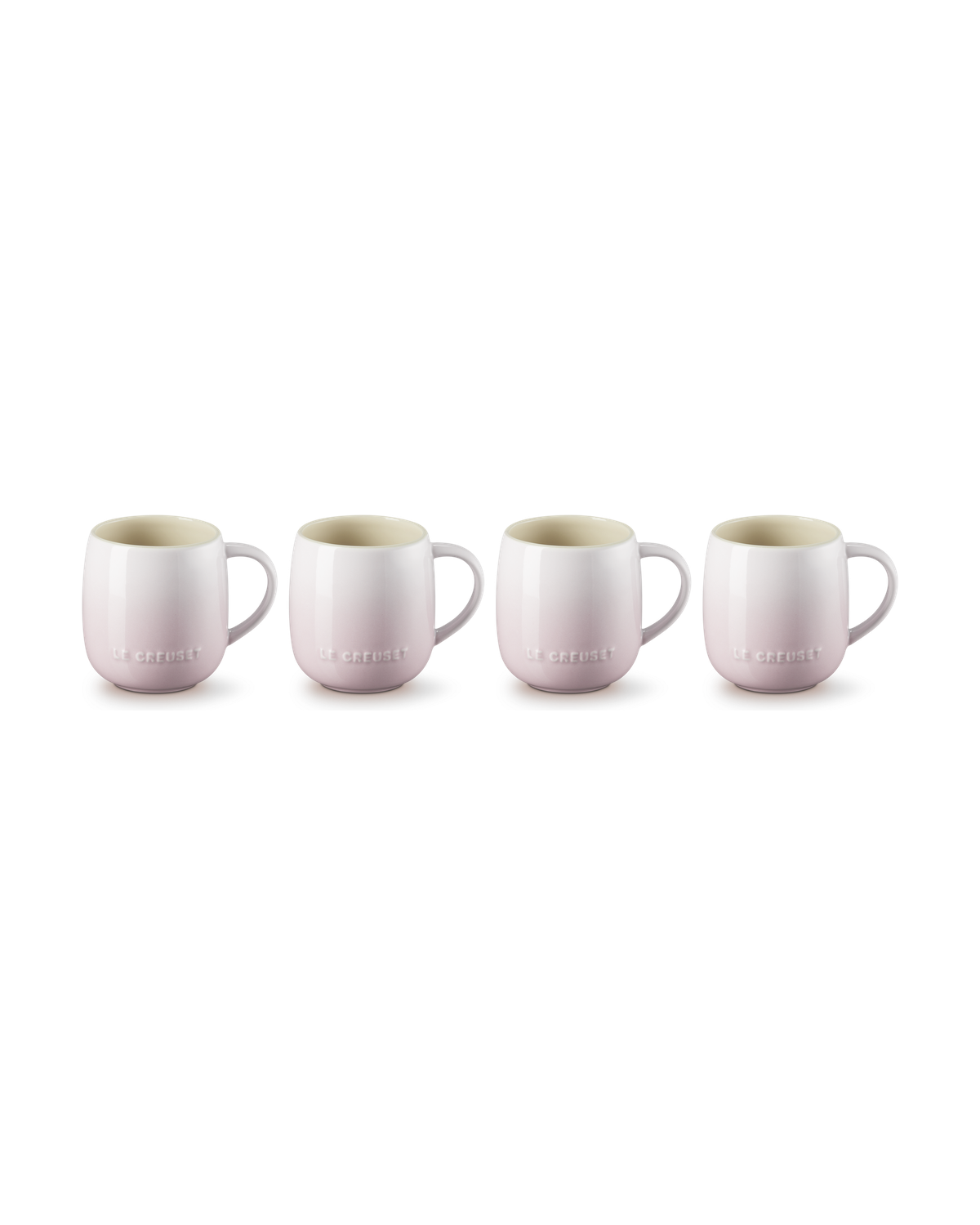 Le Creuset Stoneware Set of 4 Mugs – Shell Pink