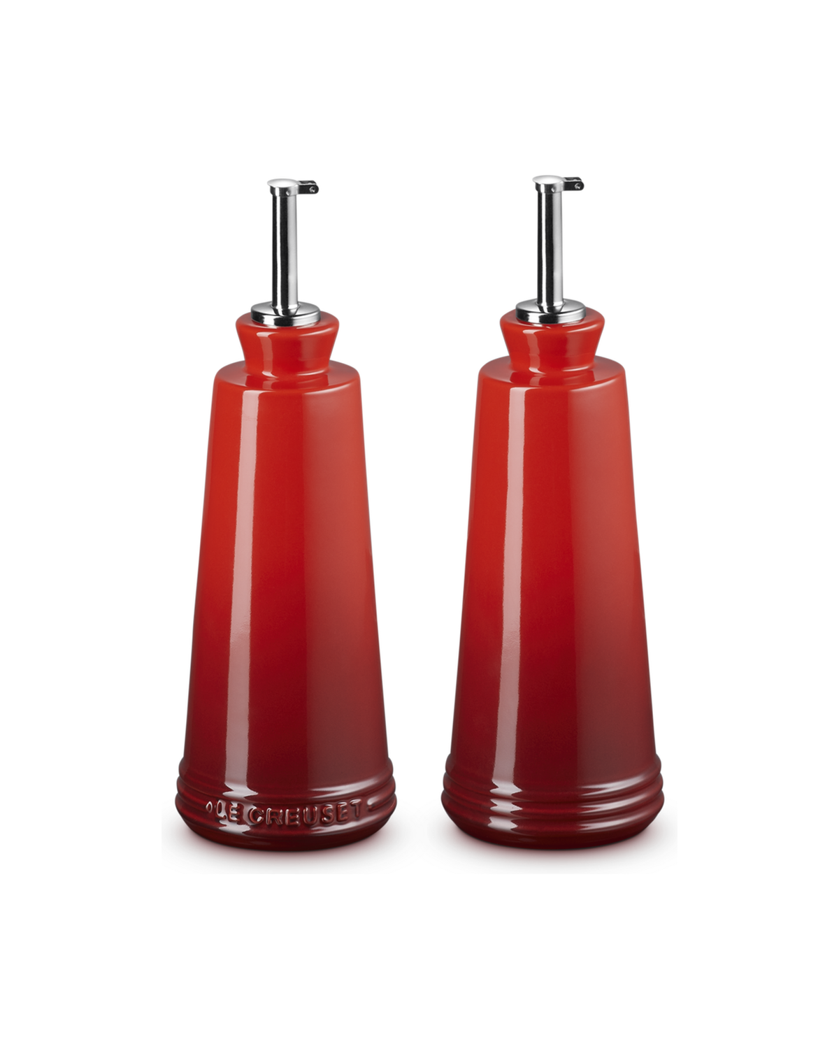 Le Creuset Stoneware Signature Oil and Vinegar Set – Cerise