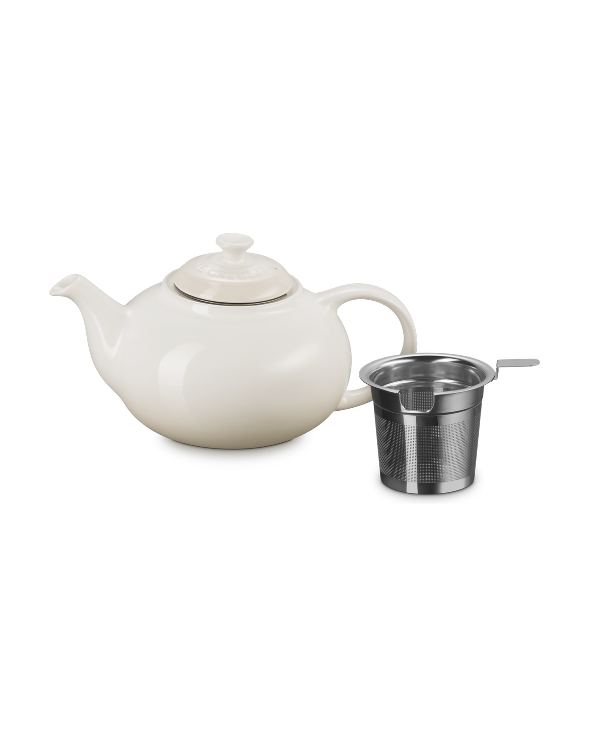 Le Creuset Stoneware Teapot with Stainless Steel Infuser – Meringue