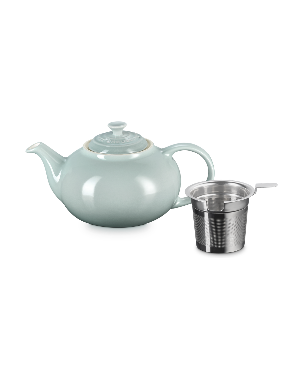 Le Creuset Stoneware Teapot with Stainless Steel Infuser – Sea Salt