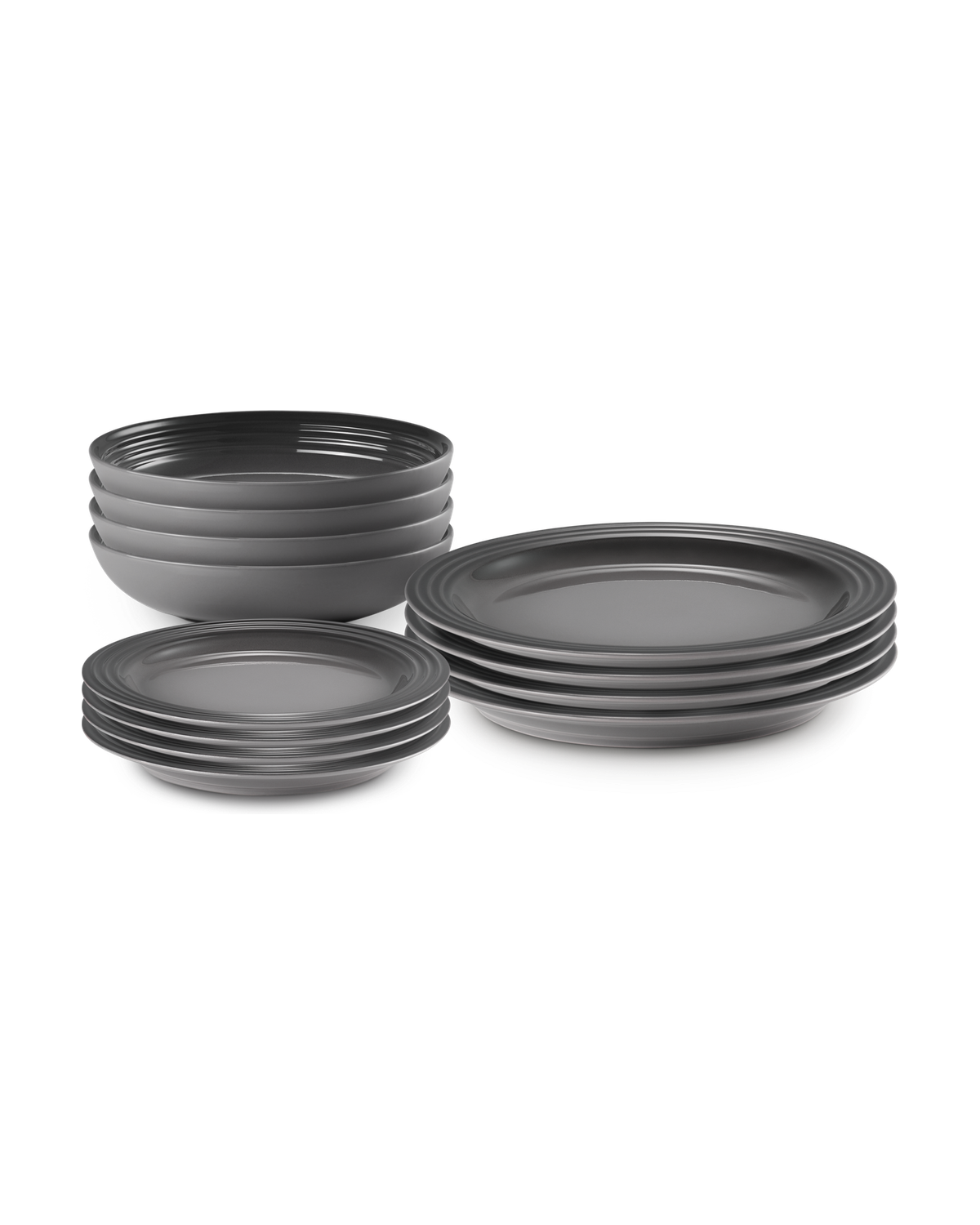 Le Creuset Stoneware Vancouver 12-piece Dinnerware Set – Flint