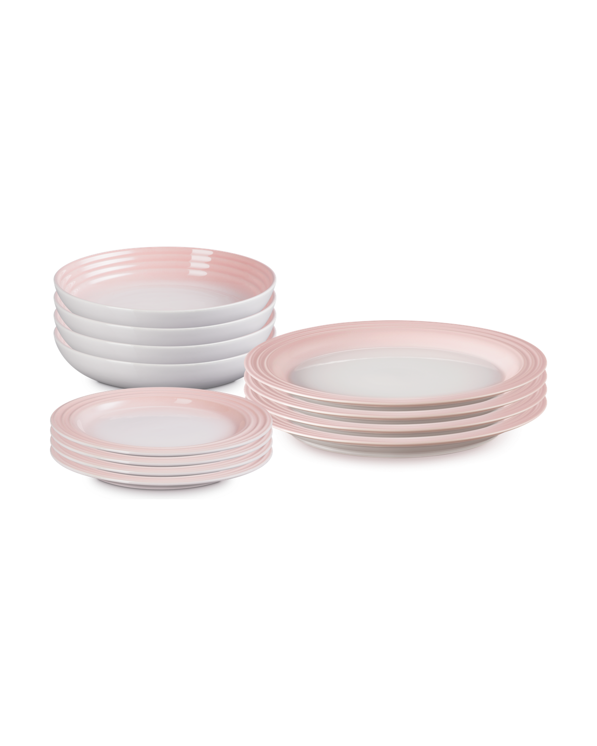 Le Creuset Stoneware Vancouver 12-piece Dinnerware Set – Shell Pink