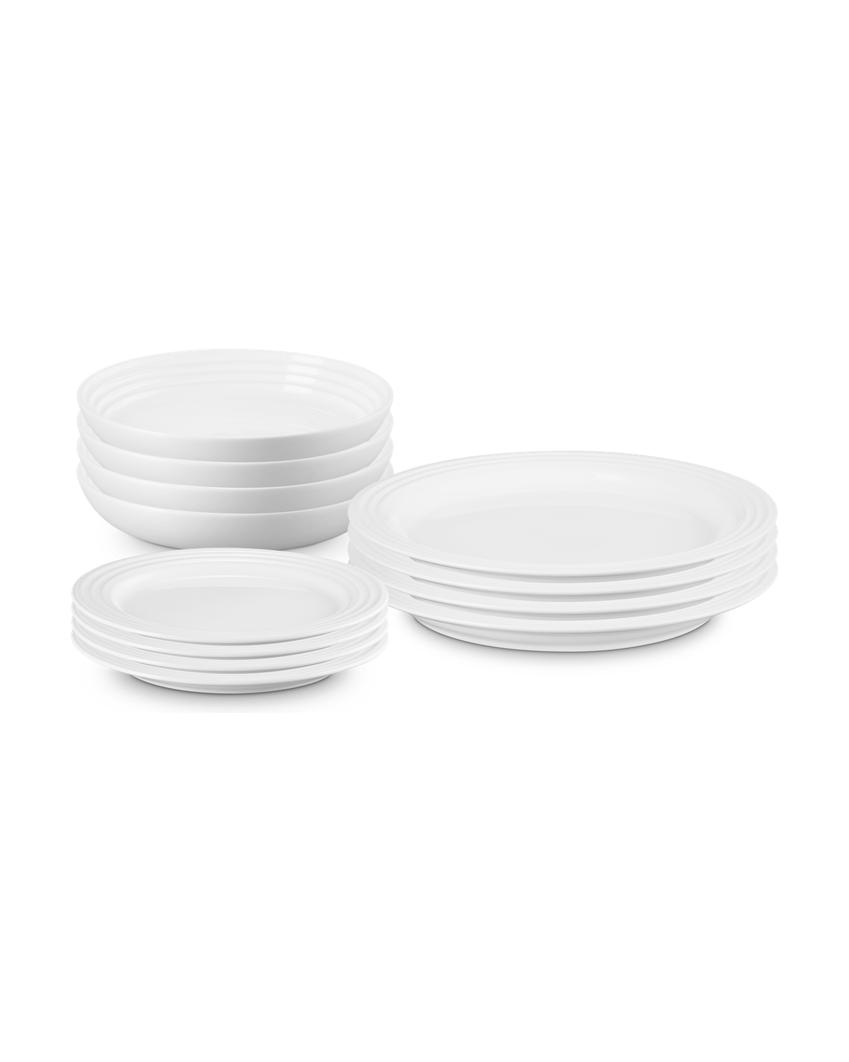 Le Creuset Stoneware Vancouver 12-piece Dinnerware Set – White