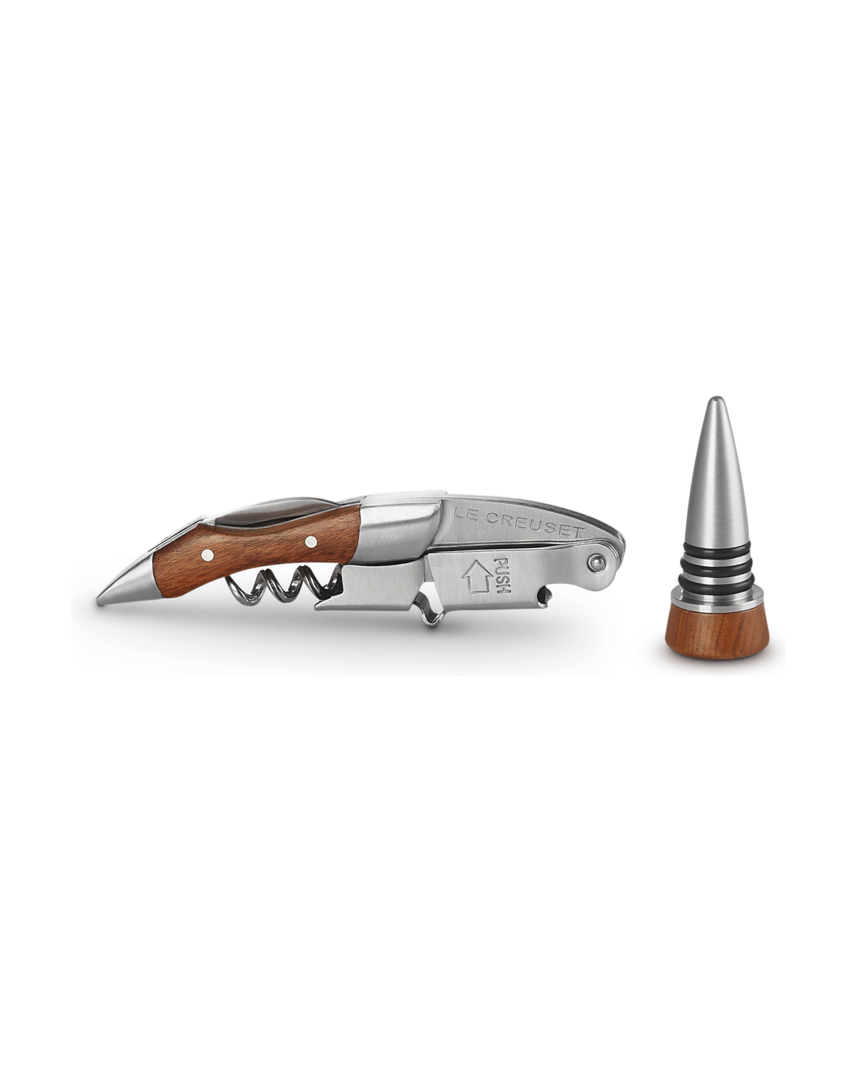 Le Creuset Waiter's Corkscrew with Wooden Handle and Stopper GS 190 – Wood